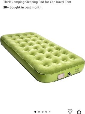 Mint Plush Inflatable Sleeping Pad in Light Green